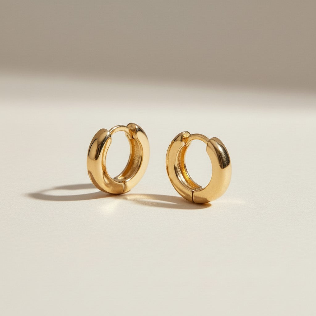 Clicker Hoop Earrings for Women - Small 9mm Hoops Perfect for Ear Stacking, Hypoallergenic & Waterproof