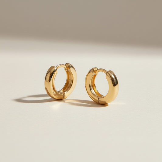 Clicker Hoop Earrings for Women - Small 9mm Hoops Perfect for Ear Stacking, Hypoallergenic & Waterproof