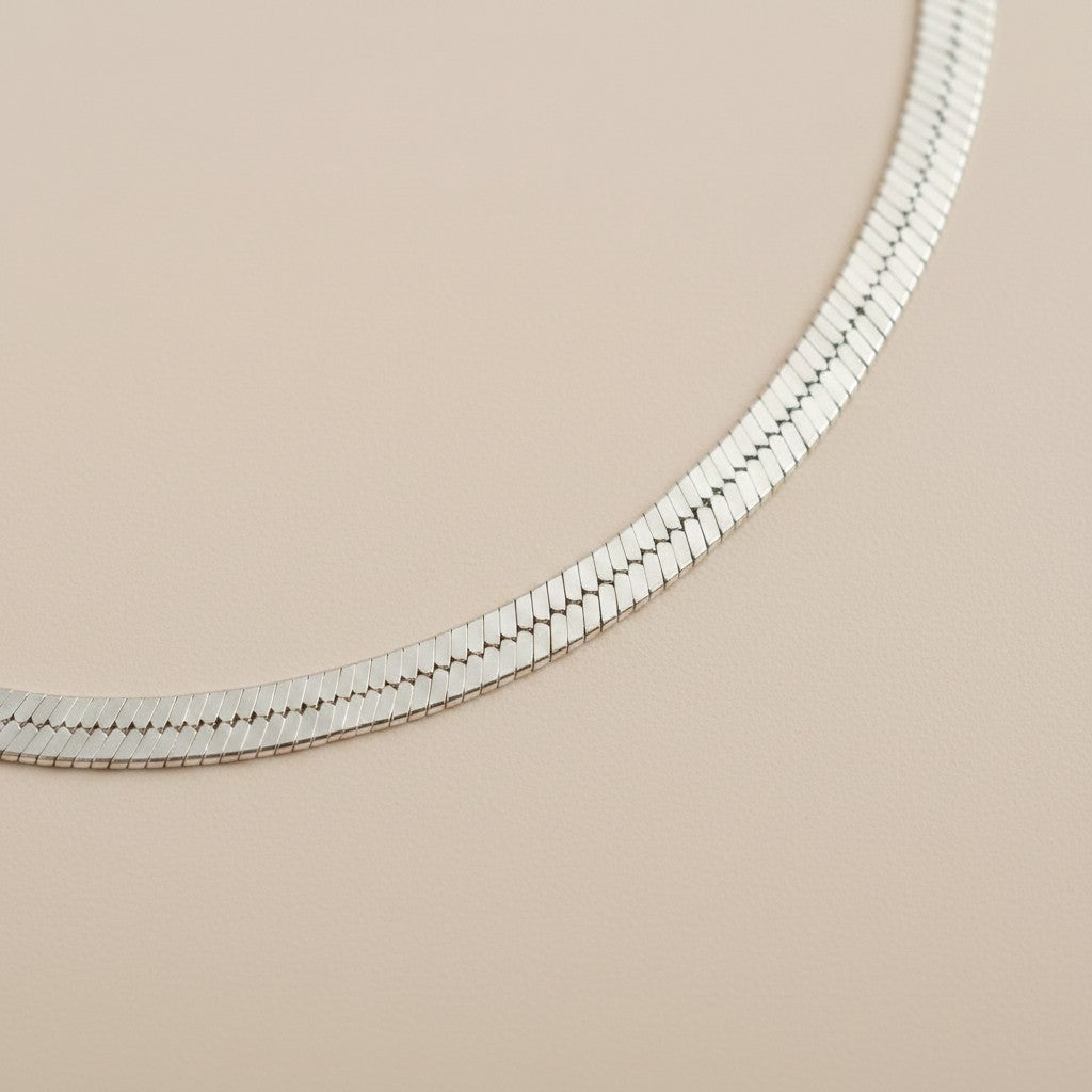 Sterling Silver Herringbone Chain Necklace — The Chain That Moves Like Water