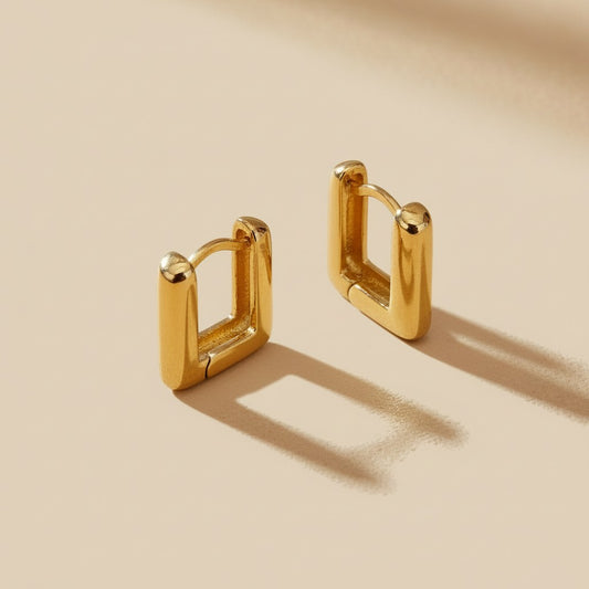 Rectangle Hoop Earrings - Trendy Square Hoops for Women | Modern Geometric Jewelry