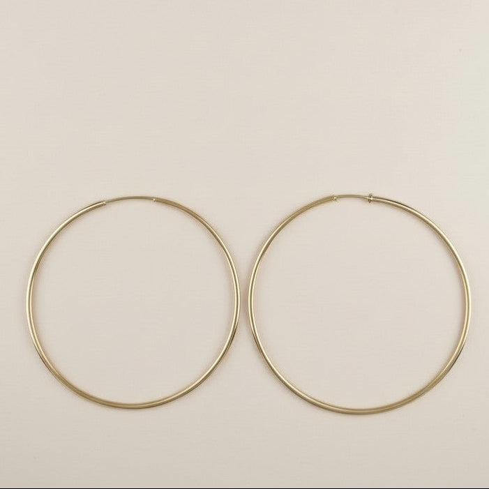 Continuous Hoop Earrings - Lightweight Seamless Hoops for Women