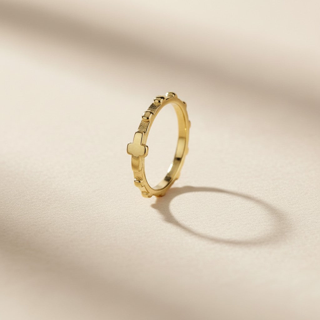 Prayer Ring with Cross - Religious Christian Jewelry for Women