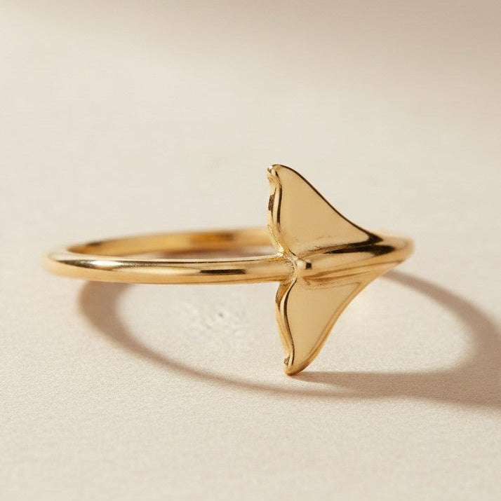 🧜 18k Gold Filled Mermaid Tail Stacking Ring — The Sea on the Finger. Dainty. Stackable. Always