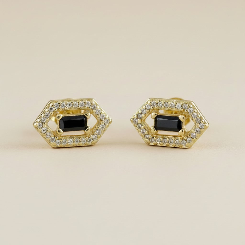 18k Gold Filled Baguette Birthstone Earrings | Personalized Sparkle
