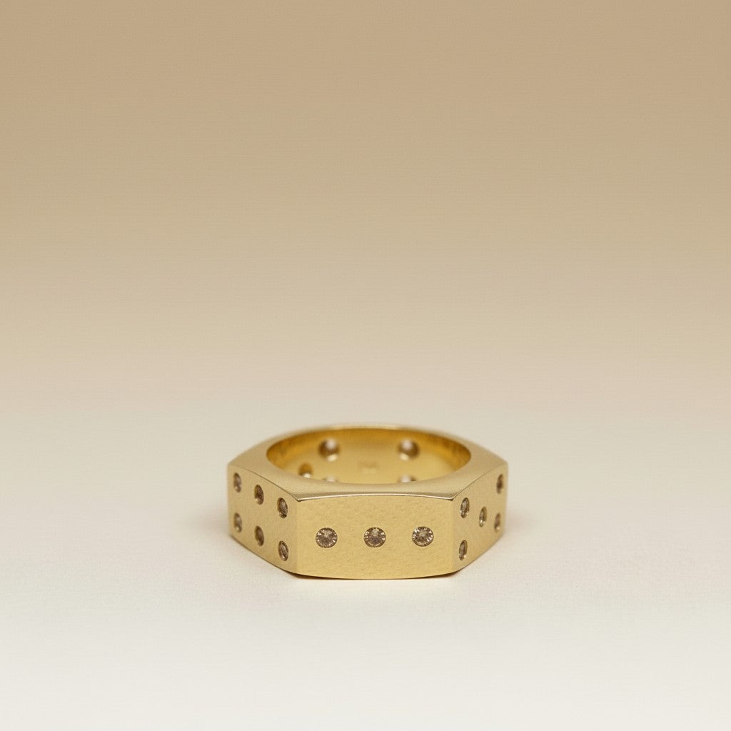 Edgy Dice Ring | Hexagonal Statement Ring | Unique Gamer Ring | Bold Fashion Ring for Her