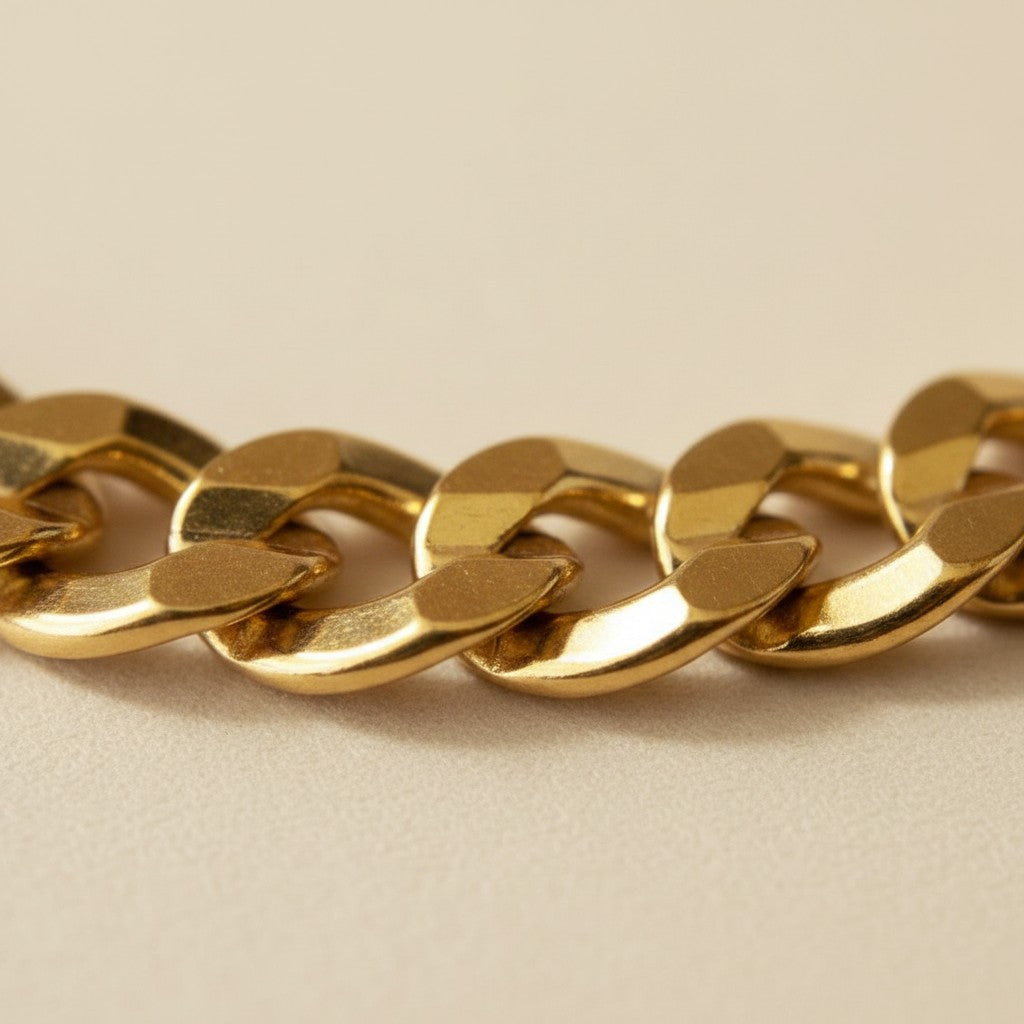 18k Gold Filled 8mm Diamond Cut Cuban Link Bracelet — Substantial. Faceted. Unisex Statement Gold.