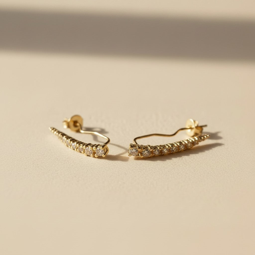 18k Gold Filled CZ Wing Earrings | Edgy Everyday Statement
