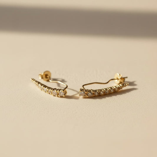 18k Gold Filled CZ Wing Earrings | Edgy Everyday Statement