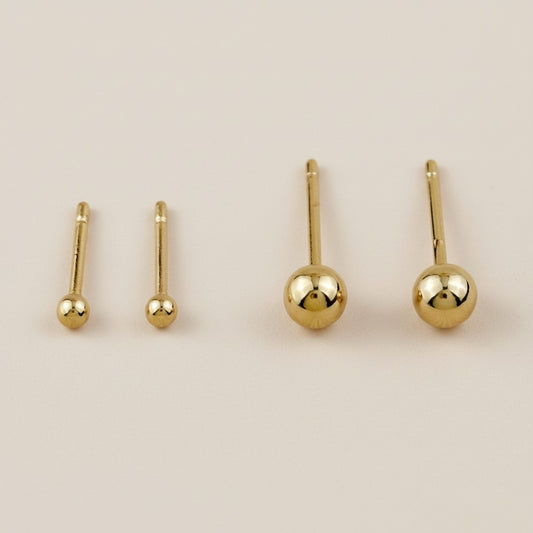 Ball Stud Earrings - Classic Round Studs for Women