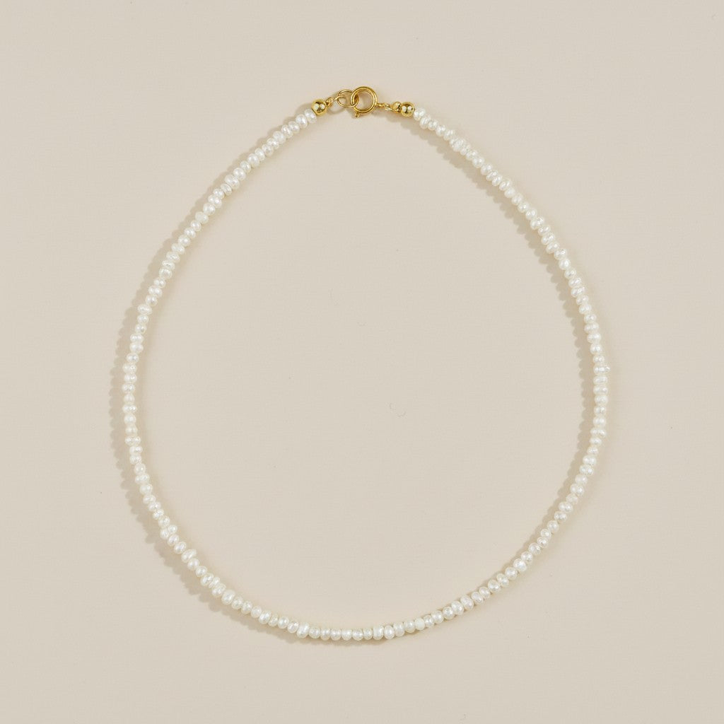 9k Gold Micro Fresh Water Pearls Anklet