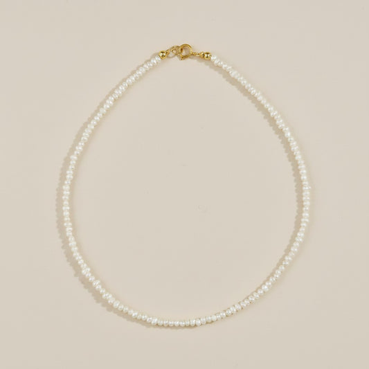 9k Gold Micro Fresh Water Pearls Anklet