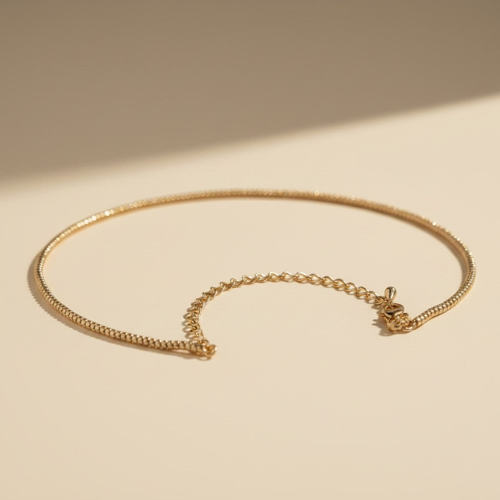 ✨ 18k Gold Filled Mini Beaded Choker — The Closest, Most Delicate Gold at the Throat.