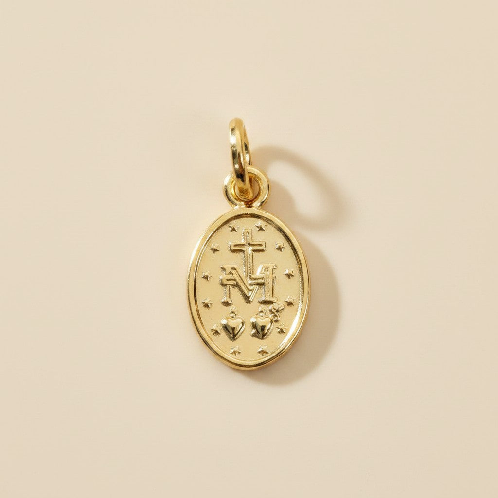 🙏 18k Gold Filled Mini Lady of Grace Double-Sided Medal Pendant — Two Sides of Devotion. One Intimate Pendant.