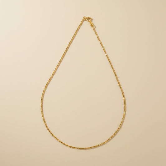 Figaro Chain Necklace for Women | Thin Beaten Figaro Style | Delicate Italian Chain Design