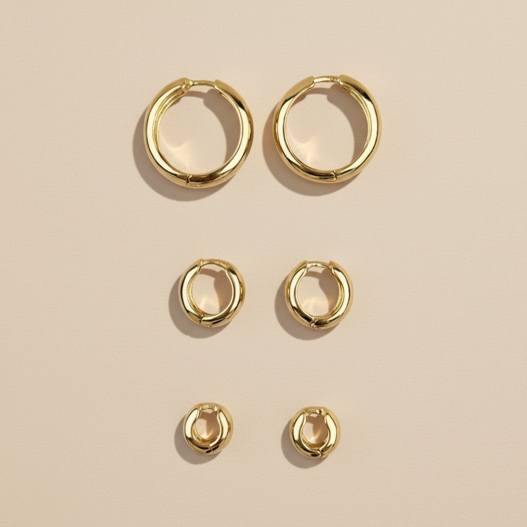 Chunky Hoop Earrings for Women - Thick Bold Statement Hoops