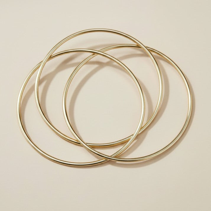 18k Gold Filled Triple Bangle Bracelet — Three Circles. One Piece. The Stack Already Done.