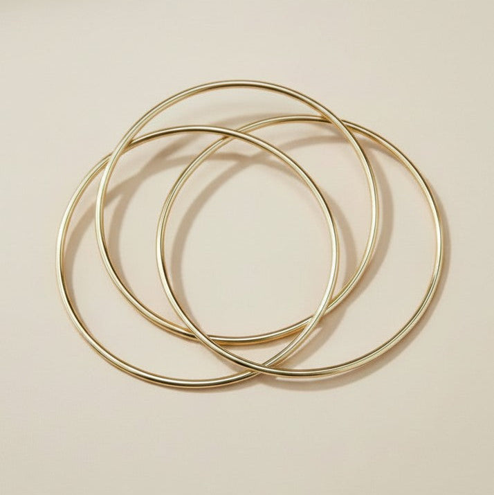 18k Gold Filled Triple Bangle Bracelet — Three Circles. One Piece. The Stack Already Done.
