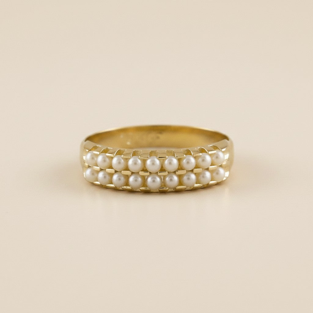18k Gold Filled Double Pearl Ring | Modern Take on a Classic