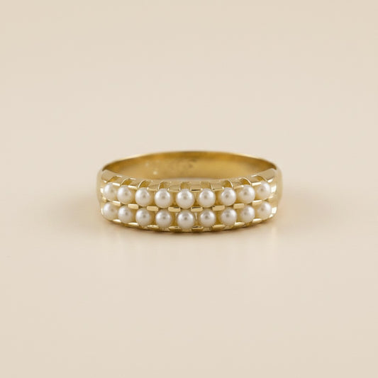 18k Gold Filled Double Pearl Ring | Modern Take on a Classic