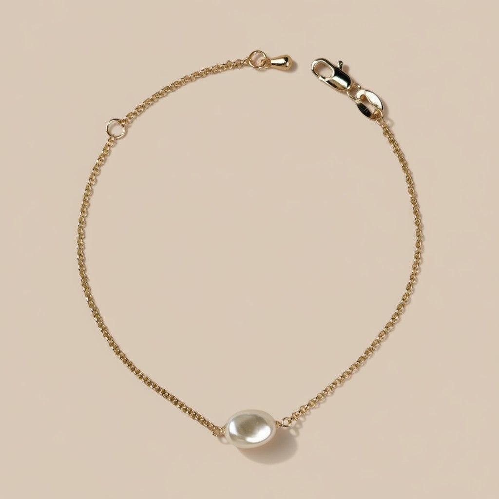 Baroque Pearl Bracelet - Elegant Solitaire Pearl Jewelry for Women