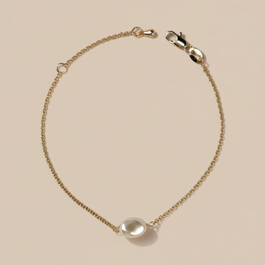 Baroque Pearl Bracelet - Elegant Solitaire Pearl Jewelry for Women