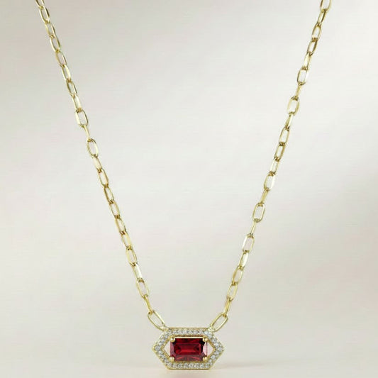 18k Gold Vermeil Birthstone Baguette Necklace — Wear Your Month. Every Single Day.