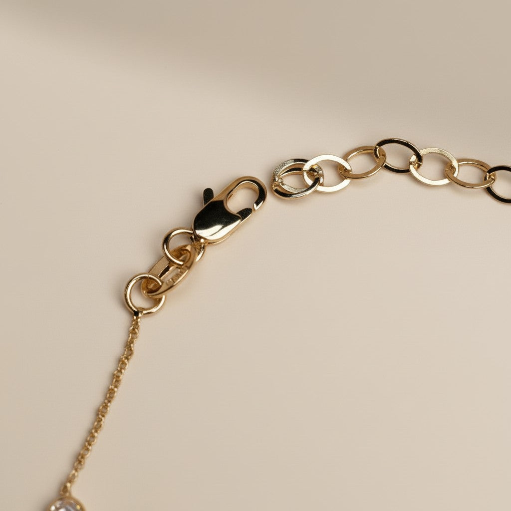 CZ Bezel Bracelet for Women - Minimalist Diamond Look Bracelet