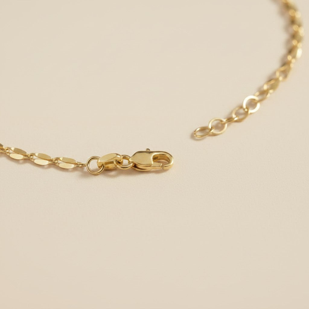 18k Gold Filled Detailed Chain Anklet | Sophisticated Summer Shimmer