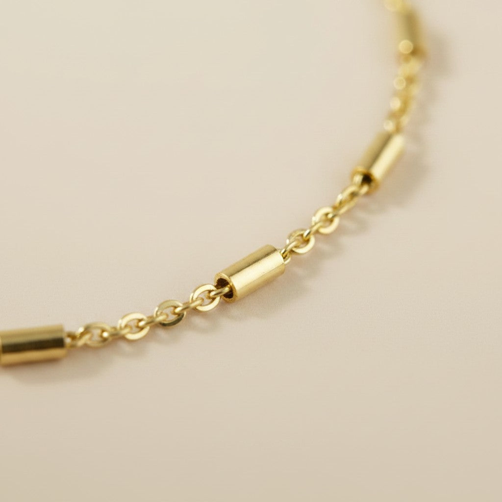 ✨ 18k Gold Filled Mini Tube Chain Bracelet — Structure and Fluidity. Both at Once.