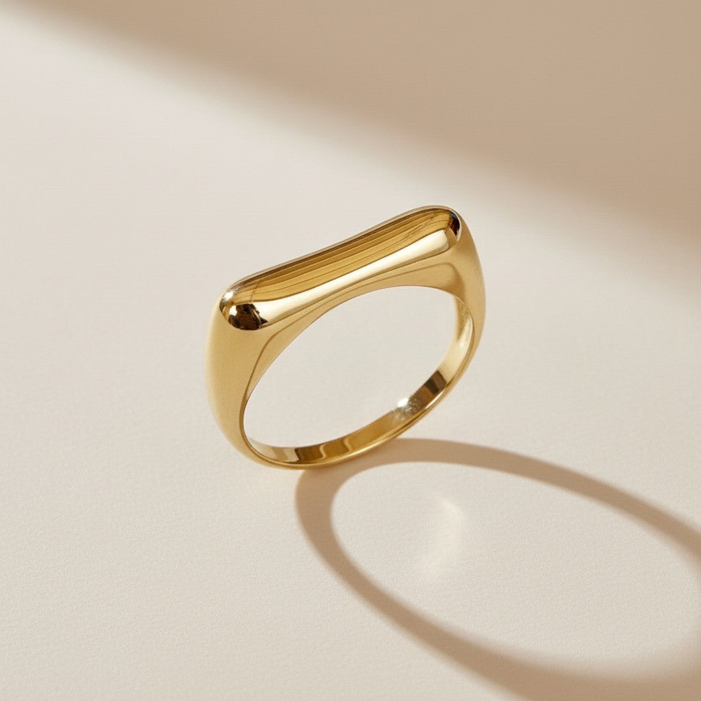 Bubble Flat Top Stackable Ring for Women - Statement Ring with Delicate Design, Hypoallergenic