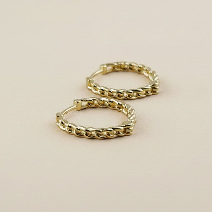 ✨ 18k Gold Filled Cuban Chain Clicker Hoop Earrings — The Classic Link, Curved Into a Hoop. Three Sizes.