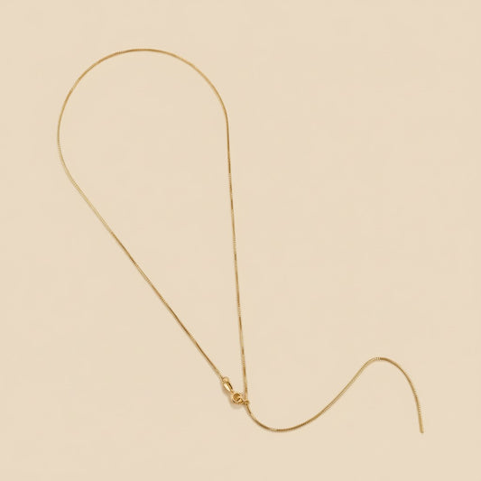 Diamond Cut Box Chain Necklace - Adjustable Length for Women