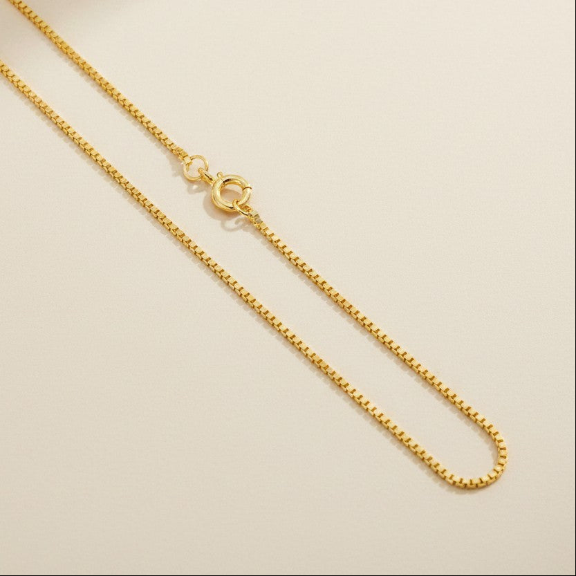 18k Gold Filled 1.2mm Box Chain Necklace | Fine Everyday Essential