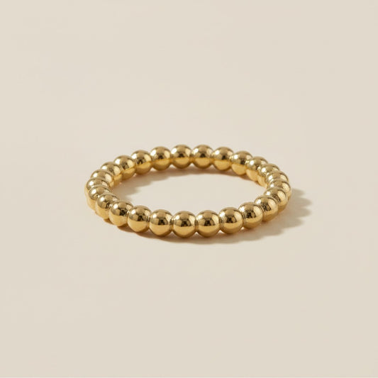 18k Gold Filled 2mm Beaded Band Ring | Minimalist & Charming