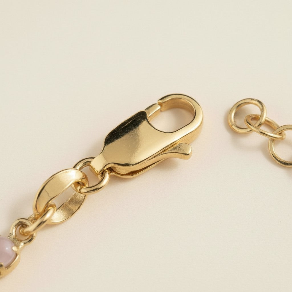 Nude Pink CZ Tennis Bracelet - Adjustable Chain Bracelet
