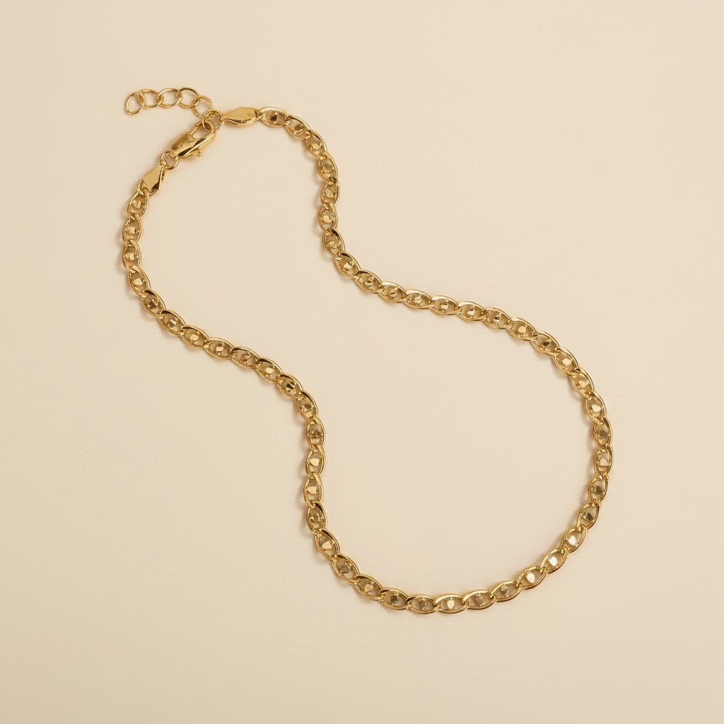 ⚓ 18k Gold Filled Detailed Mariner Anklet — Nautical Heritage. Dimensional Links. The Ankle, Elevated.