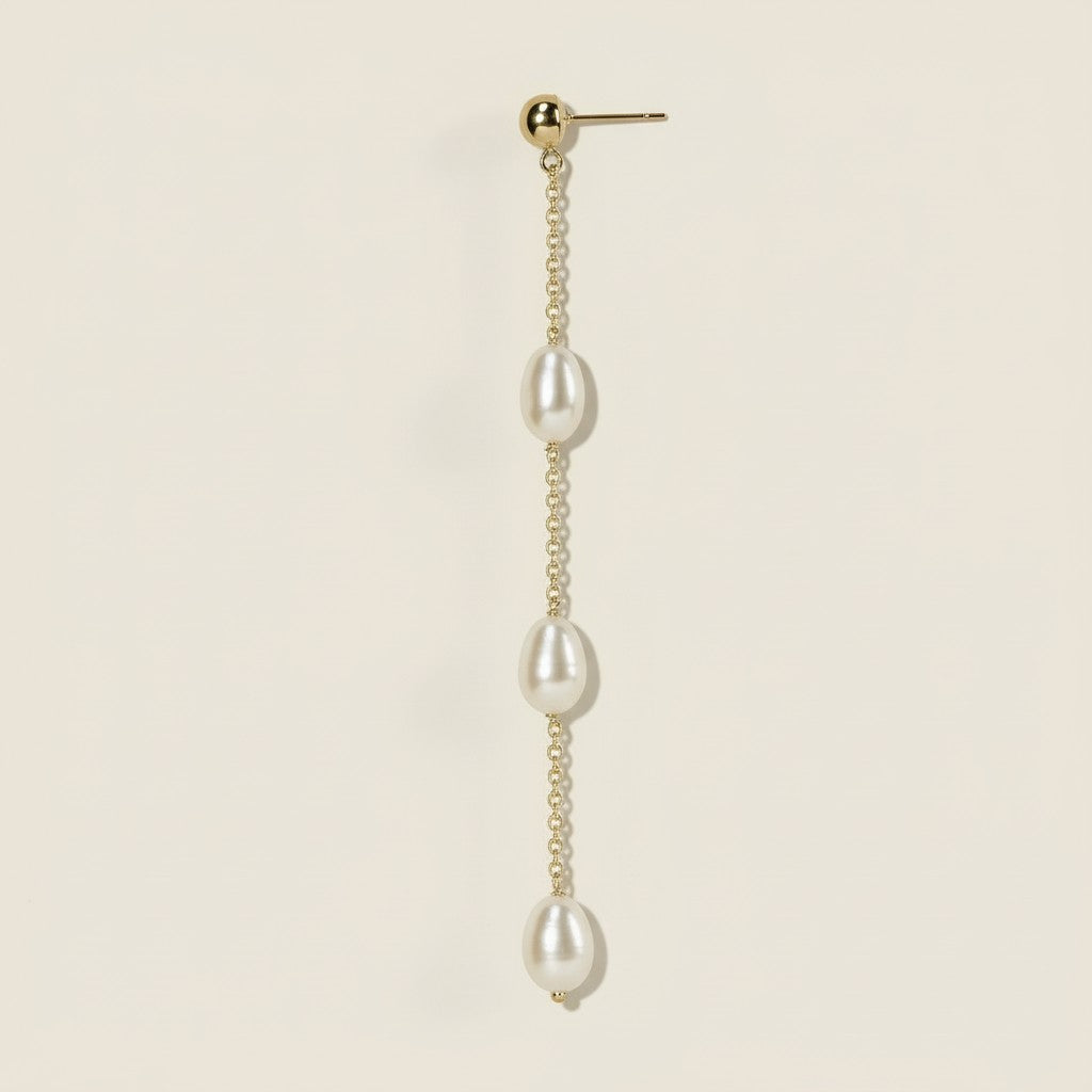 Baroque Pearl Drop Earrings - Long Statement Earrings for Women