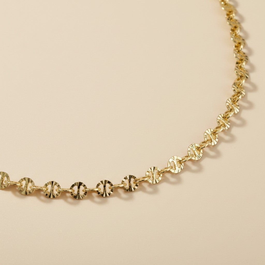 18k Gold Filled Diamond Cut Mirror Chain Bracelet | Brilliant Everyday Elegance