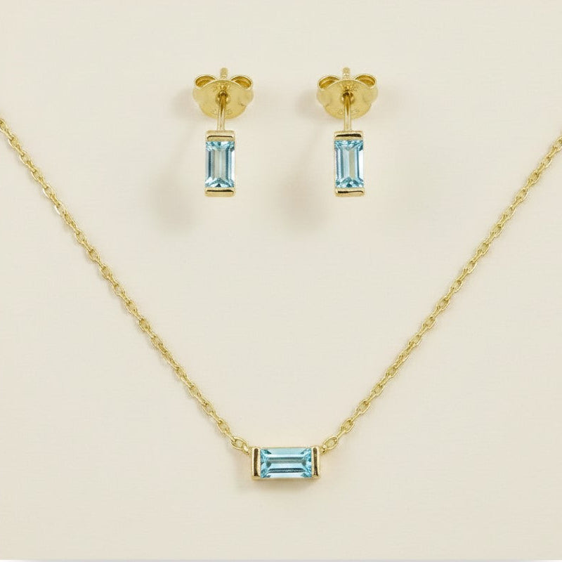 18k Gold Filled Celebration Birthstone Set | Necklace & Earrings