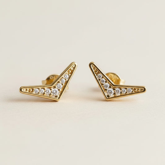 Dainty Ear Stacking Earrings - Small CZ Studs for Layering