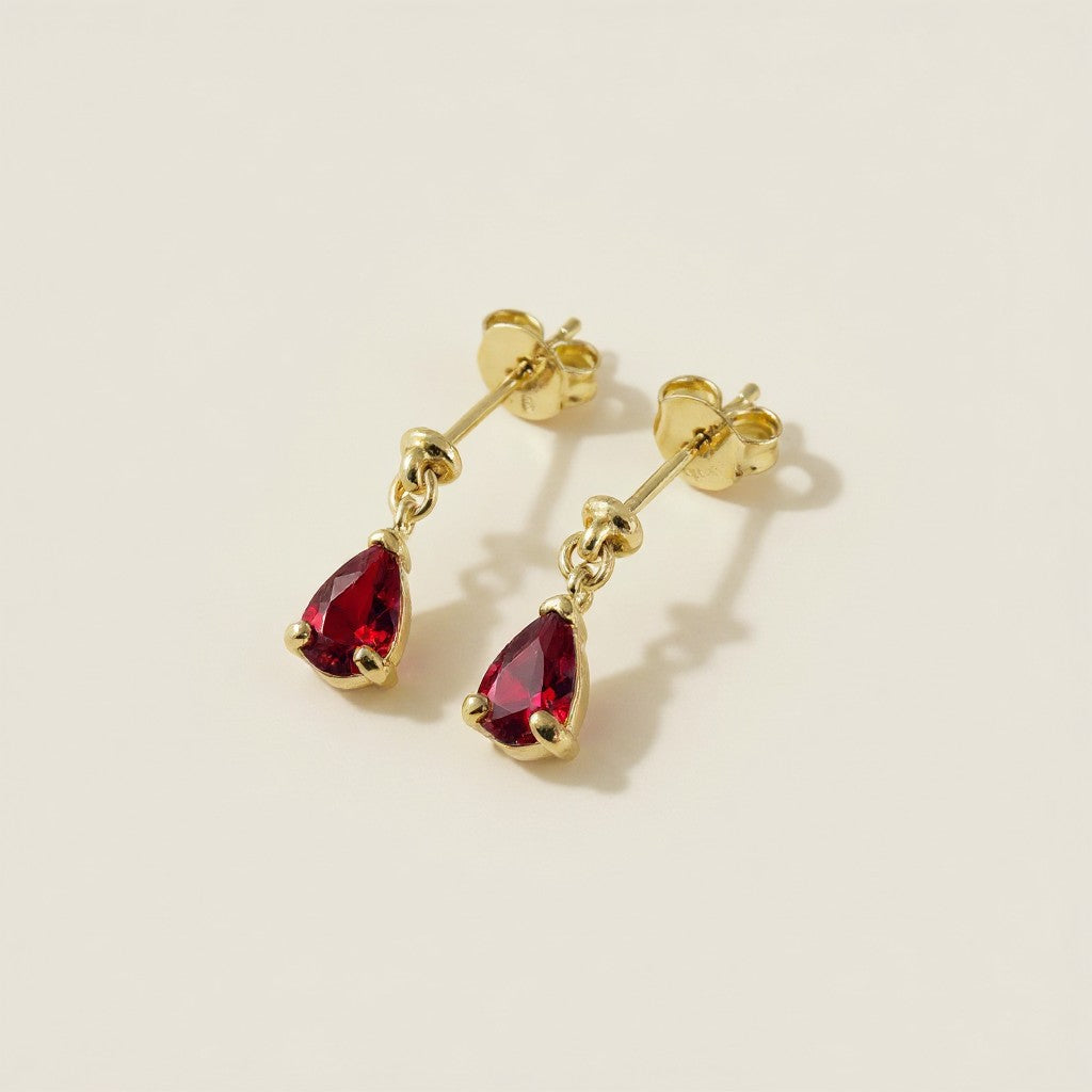 18k Gold Filled Colored CZ Teardrop  Earrings
