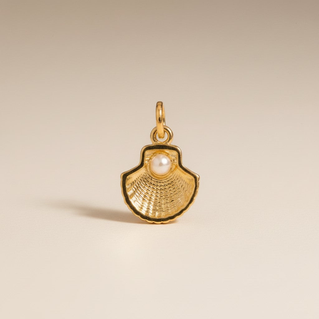 🌊 18k Gold Filled Scallop Shell Charm — Double-Sided, Always Beautiful, Endlessly Yours