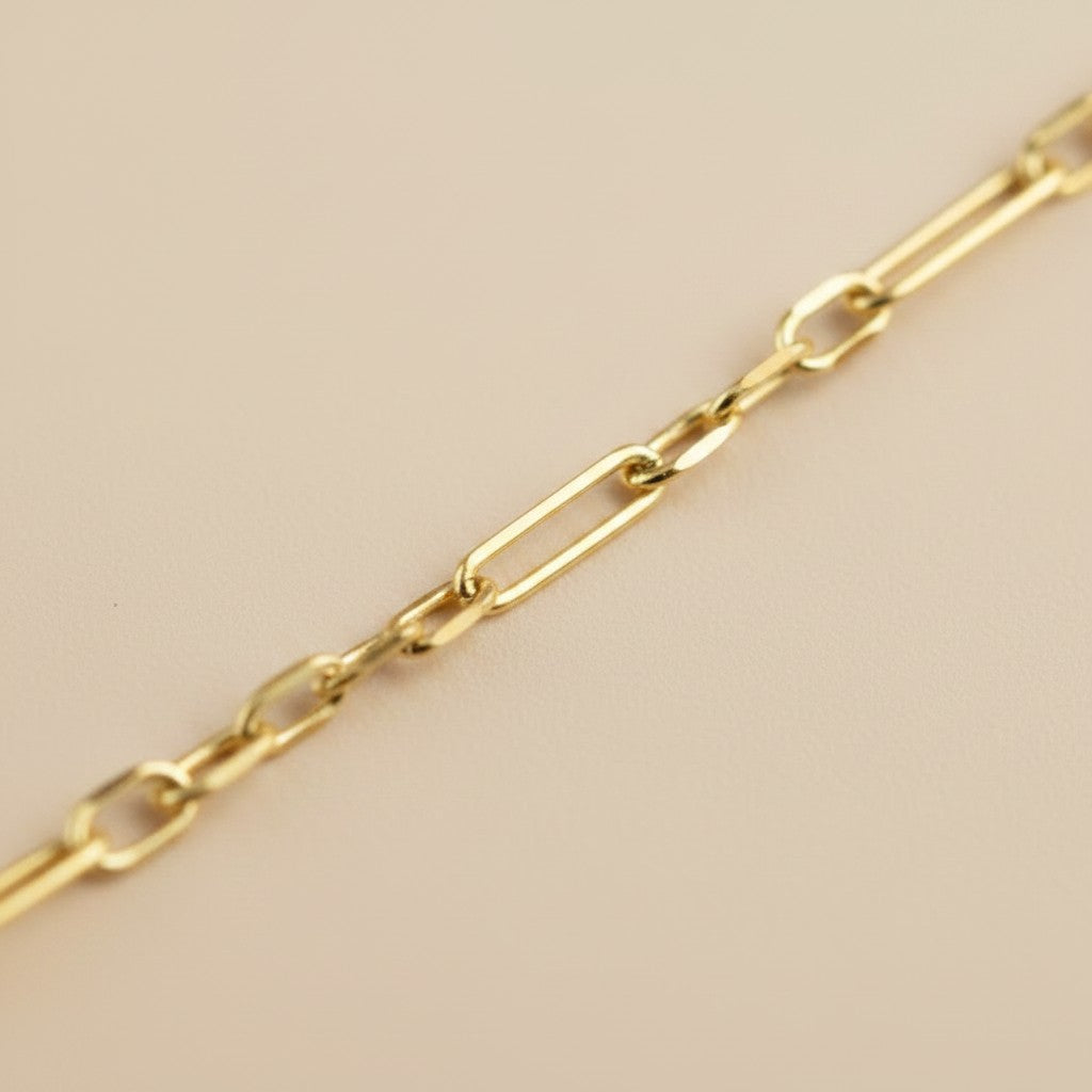 ✨ 18k Gold Filled 2.1mm 3x1 Paperclip Bracelet — The Wrist That Whispers.