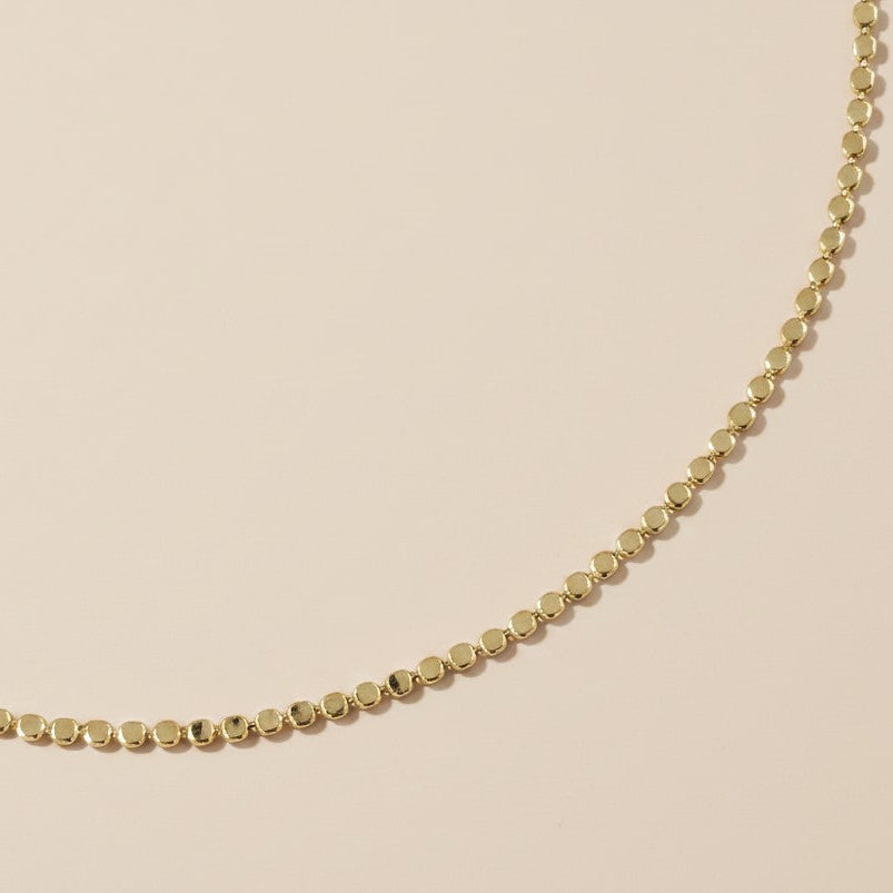 18k Gold Filled Mini Flat Dots Chain Anklet | Dainty Everyday Texture