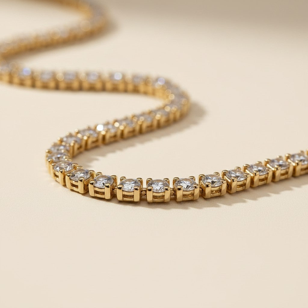 18k Gold Filled CZ Tennis Bracelet | Timeless Minimalist Sparkle