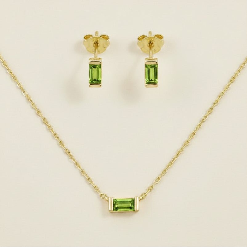 18k Gold Filled Celebration Birthstone Set | Necklace & Earrings