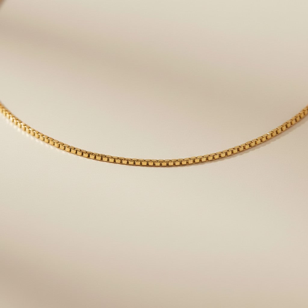 Delicate Box Chain Necklace for Women - Ultra Thin Layering Chain | Premium Brazilian Jewelry