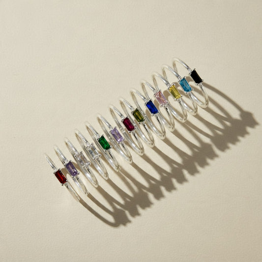 🌈 .925 Silver Filled Birthstone Ring — Your Month on Your Finger. Every Day.