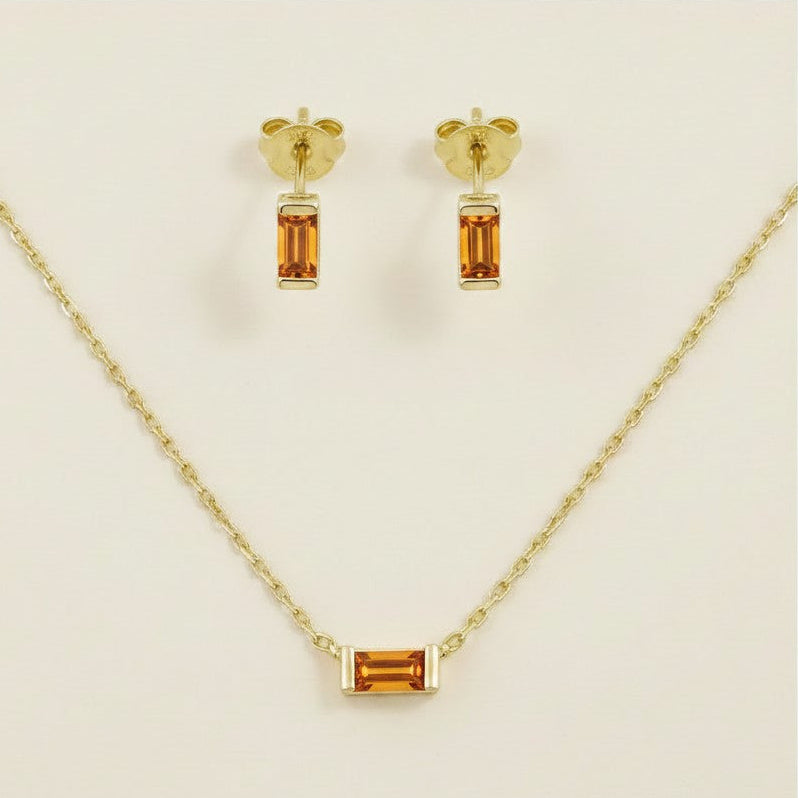 18k Gold Filled Celebration Birthstone Set | Necklace & Earrings