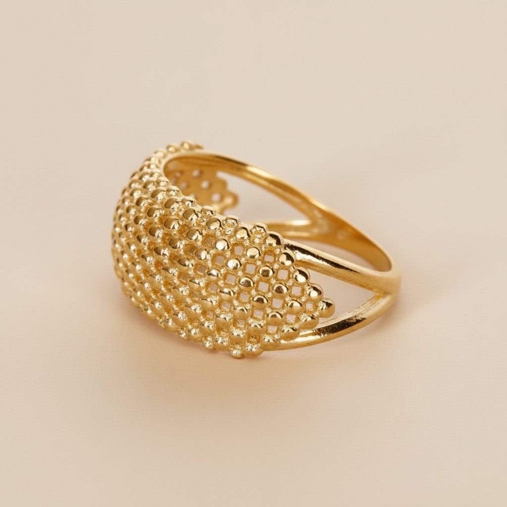Curved Mesh Cluster Ring - Bold Statement Ring - Handcrafted Women's Ring